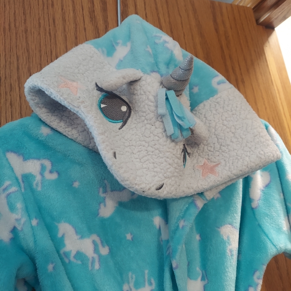Cozy Unicorn Print Robe 10/12 girls - Picture 9 of 12